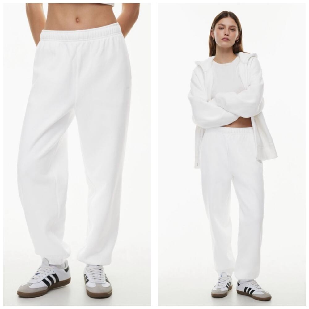 Aritzia TNA Cozy Fleece Mega Sweatpants Size Small White Jogger